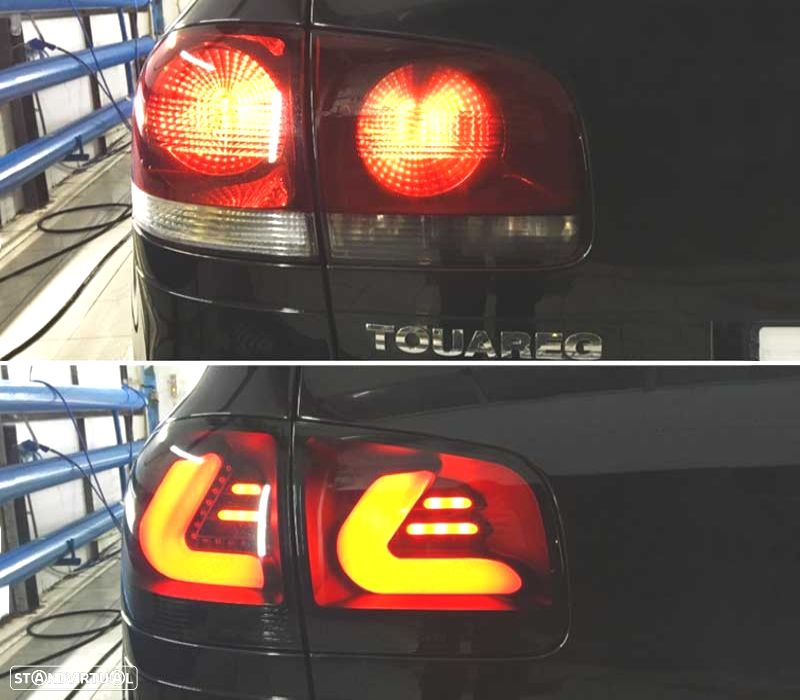 FAROLINS LED PARA VOLKSWAGEN VW TOUAREG I 7L 02-10 CARDNA PRETO FUMADO - 3
