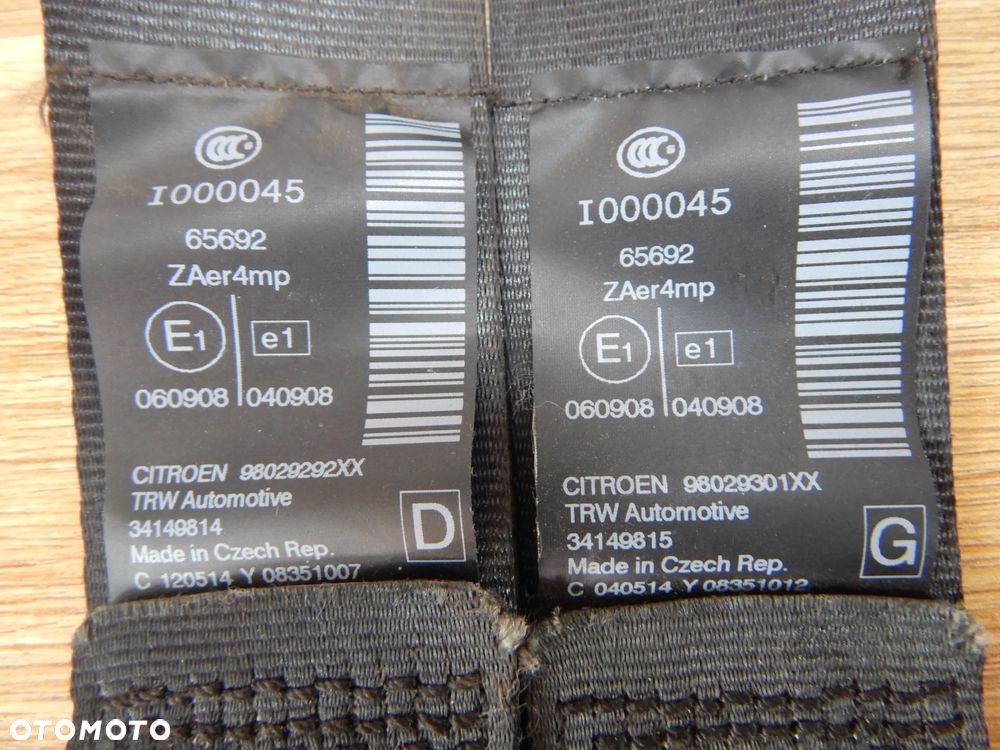 Pas bezpieczeństwa przód poduszka sensor Citroen C5 x7 III 08-17 Łuków części - 4