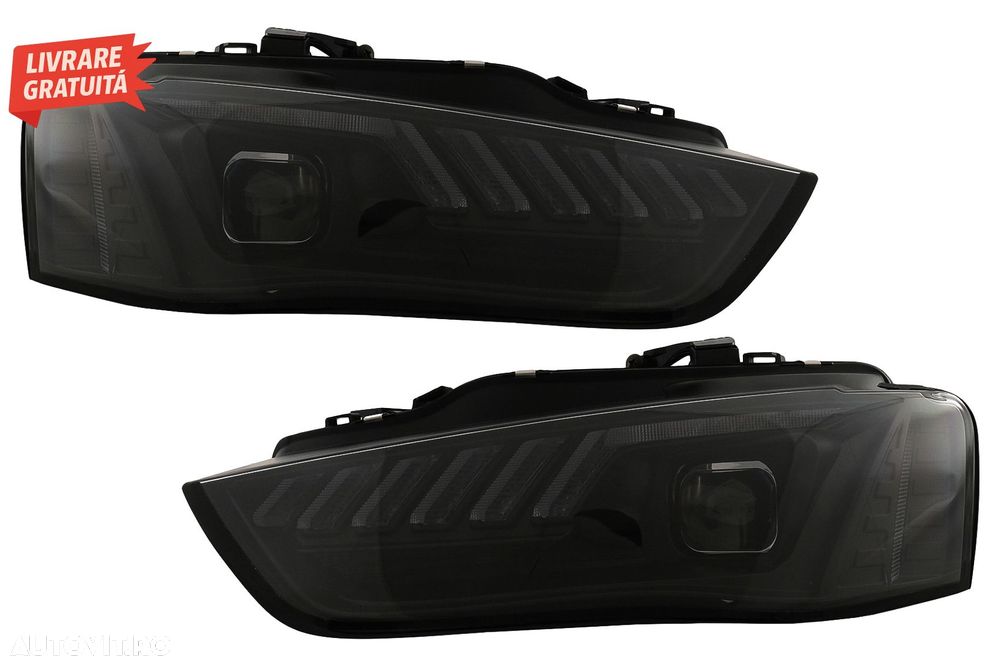 Faruri LED DRL Audi A4 B8.5 Facelift (2012-2015) Negru Semnal Dinamic- livrare gratuita - 13