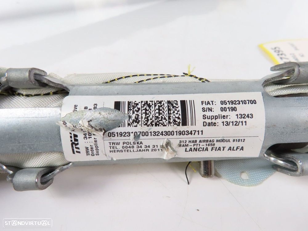 Airbag Cortina Direito Usado / Original FIAT 500 (312_) 51923107 - 4