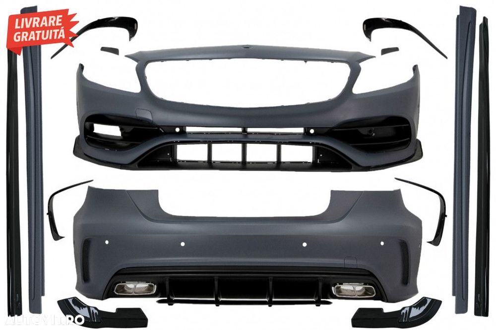 Pachet Exterior Complet Mercedes A-Class W176 (2012-2018) Facelift A45 - 1
