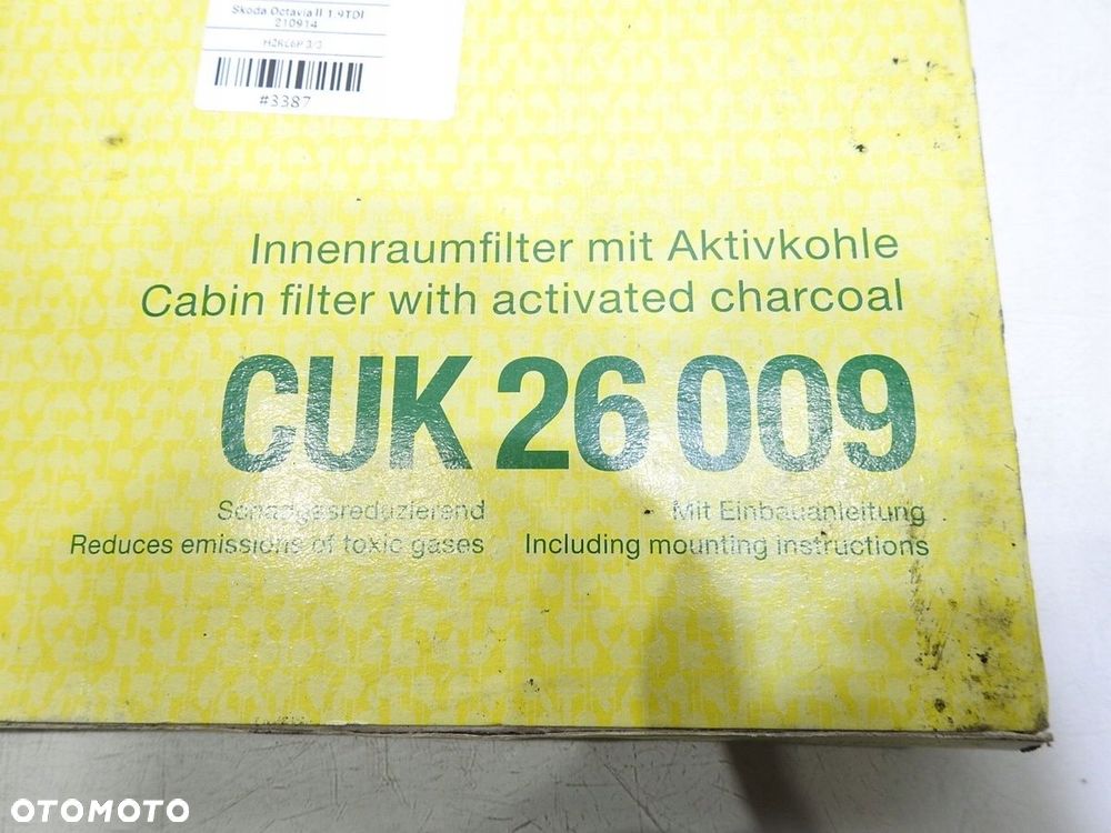 FILTR KABINOWY SKODA OCTAVIA II CUK 26 009 - 6