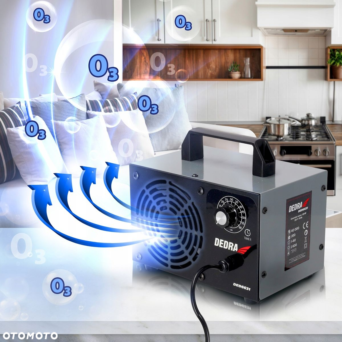 GENERATOR OZONU DEDRA DED6631 DO SAMOCHODÓW MIESZKAŃ BIURA PIWNICY - 11