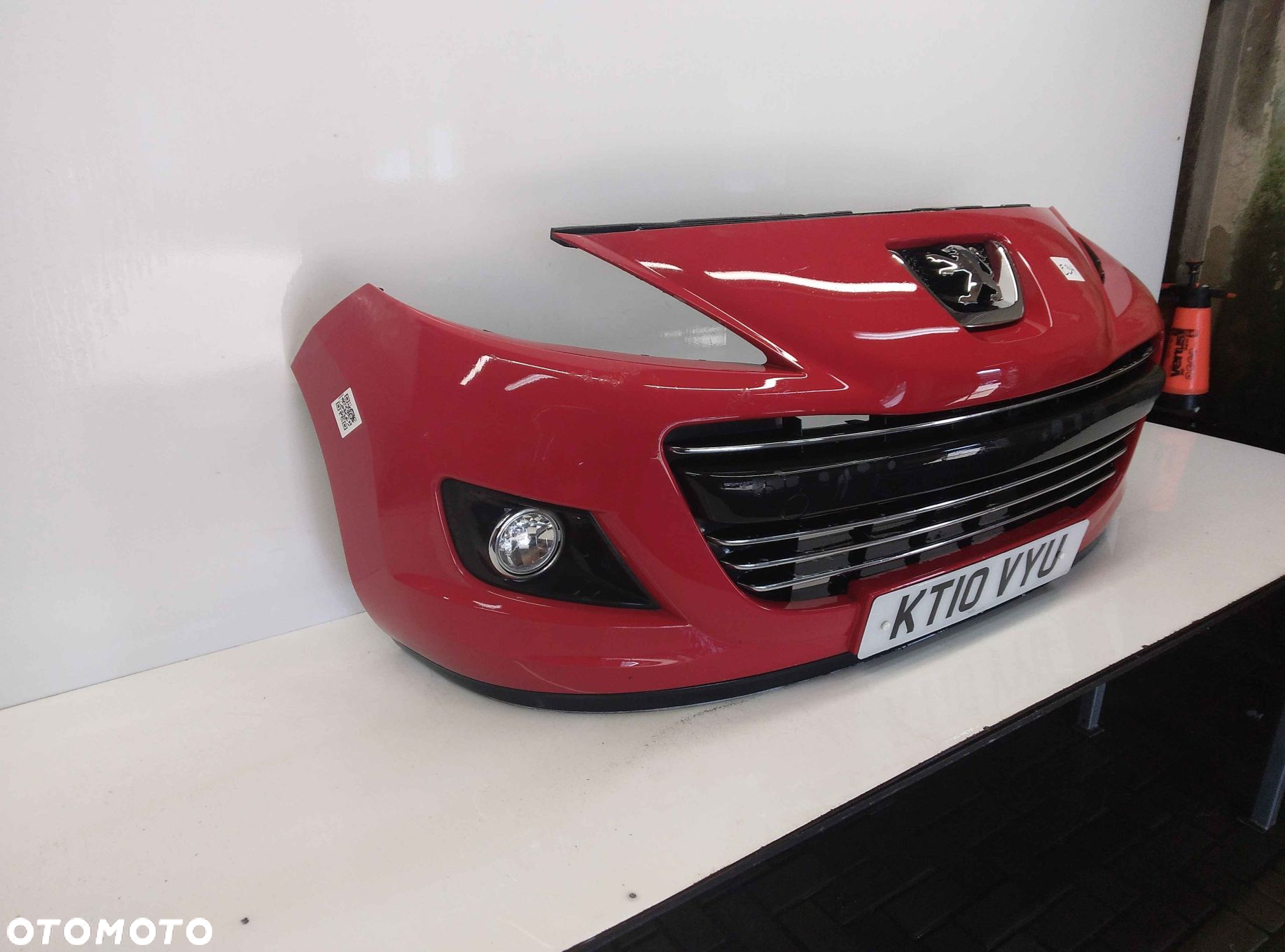 } ZDERZAK PRZÓD PRZEDNI PEUGEOT 207 LIFT FL KKN CZERWONY HALOGENY - 3