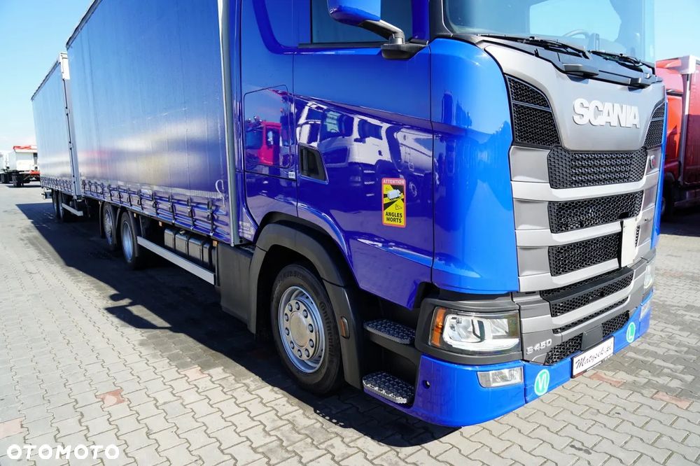 Scania S 450 / ZESTAW TANDEM / FIRANKA / 120 M3 / PRZEJAZDOWY / DACH PODNOSZONY / OŚ PODNOSZONA / - 6