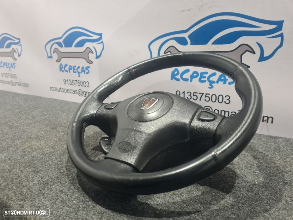 VOLANTE GUIADOR COMPLETO ROVER MG 200 SPORT QTB10093 QTB100951 25 45 75 PELE PERFURADA AIRBAG COMANDOS MULTIFUNÇÕES - 4