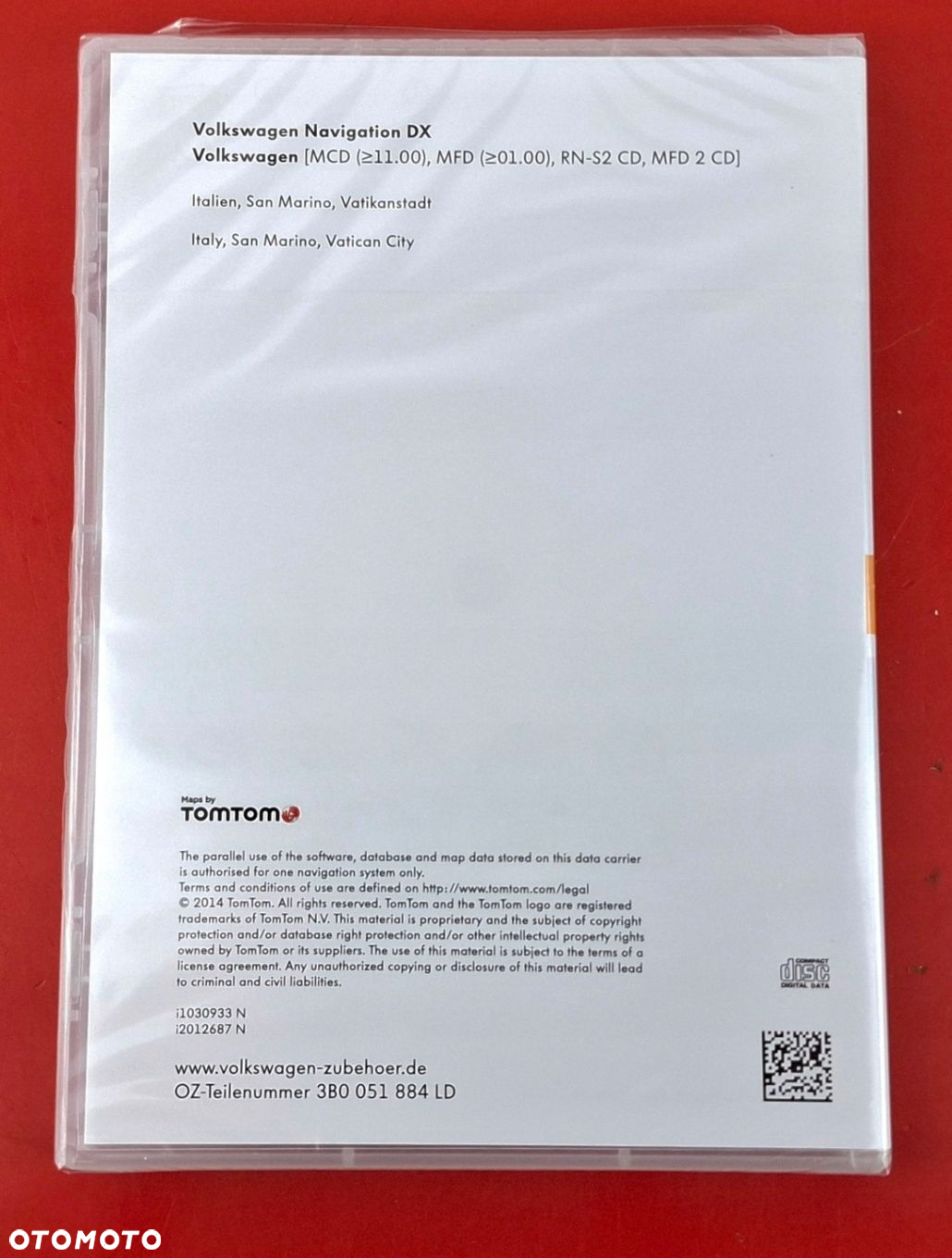 VW Volkswagen OE Mapy / Nawigacja CD Włochy 3B0051884LD - 2