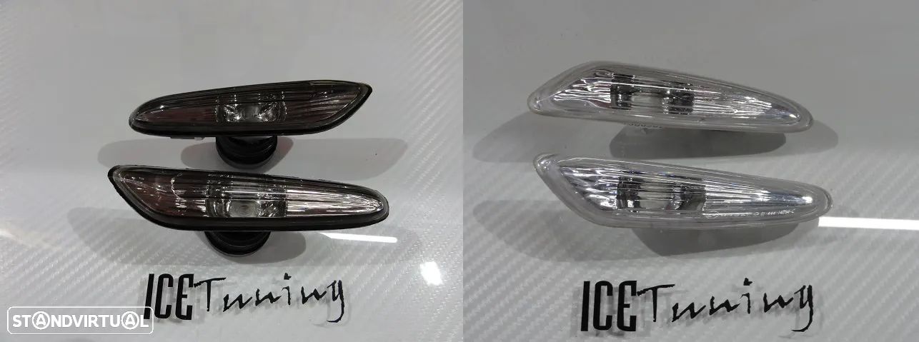 Piscas, Farolins Laterais + lâmpadas cromadas para BMW E81, E82, E84, E87, E88, E46 +01, E60, E61 E90 E91 E92 E93 escurecidos ou em cristal - 1