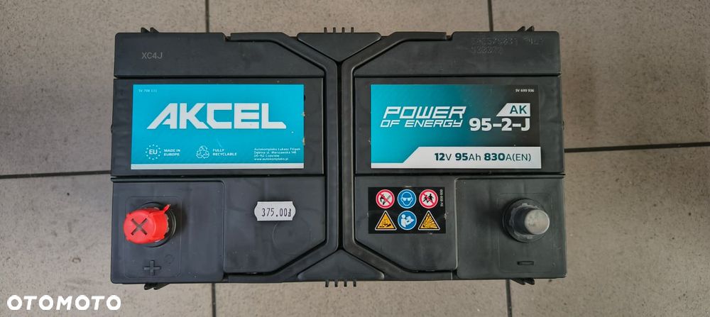 AKUMULATOR AKCEL 12V 95Ah 830A LEWY PLUS NOWY - 1
