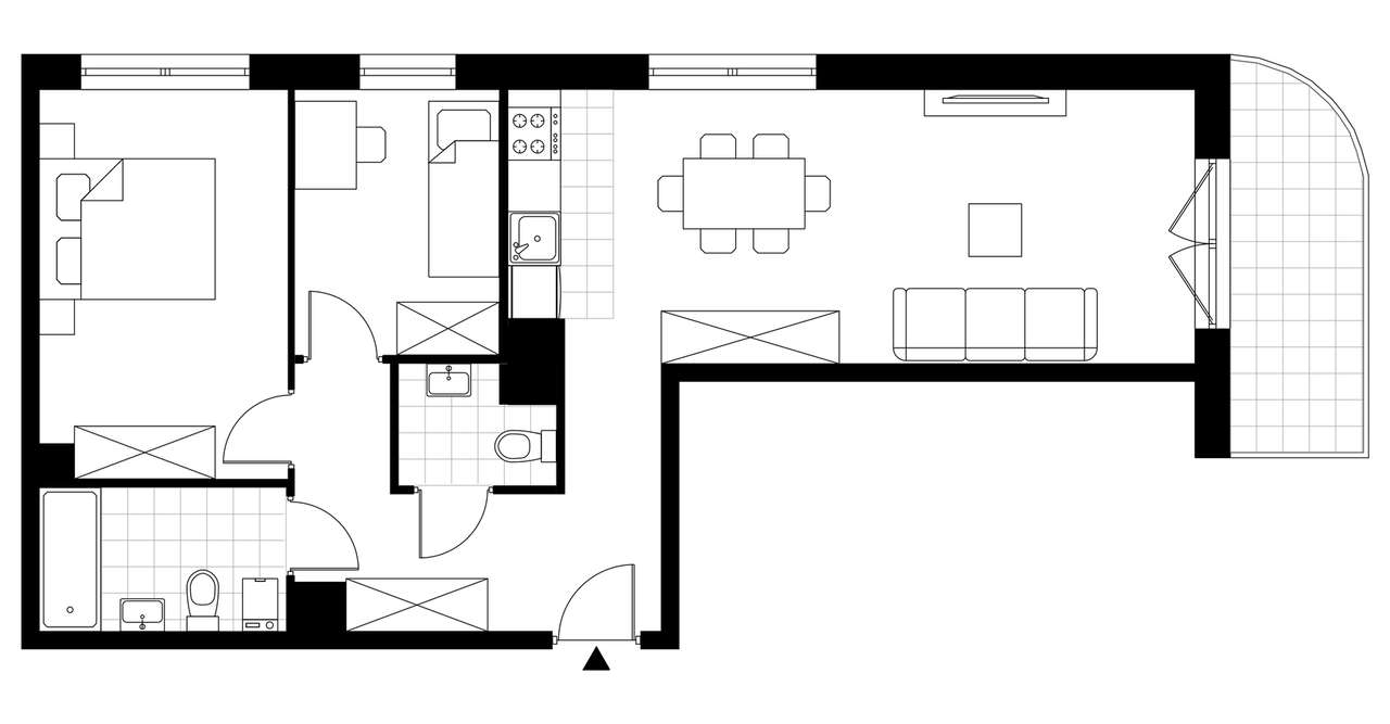 3-pokojowe mieszkanie 57m2 + balkon - Pełny obrazek: 2/23
