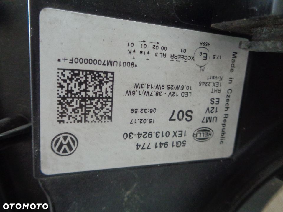 VW GOLF VII LIFT LAMPA PRAWY PRZÓD FULL LED EUROPA - 4