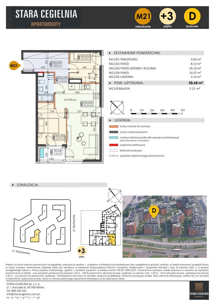 3-pokojowe mieszkanie 58m2 + balkon Bezpośrednio - Pełny obrazek: 2/7