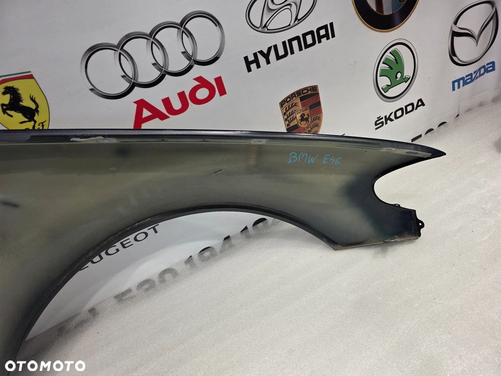 BMW E46 LIFT 01-05 BARDZO ŁADNY LEWY BŁOTNIK PRZEDNI PRZÓD BEZ RDZY KOLOR GRANATOWY METALIK NR AUKCJI BŁ242 - 20