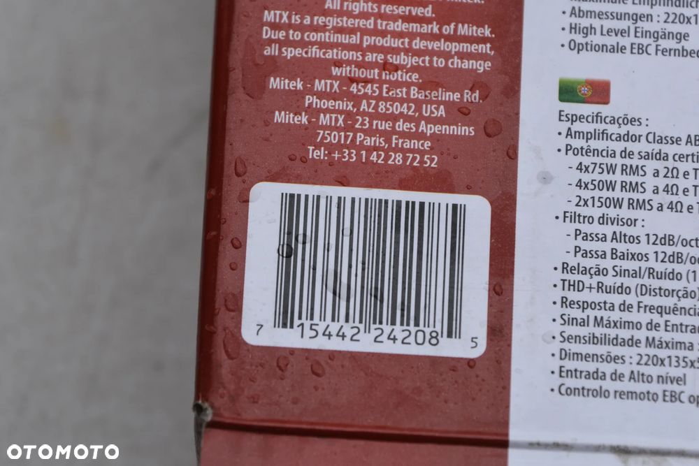 Wzmacniacz samochodowy MTX TX2450 - 4