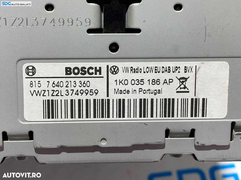Unitate Radio CD Player RCD 310 Volkswagen Touran 1T3 2010 - 2015 Cod 1K0035186AP [L3079] - 5