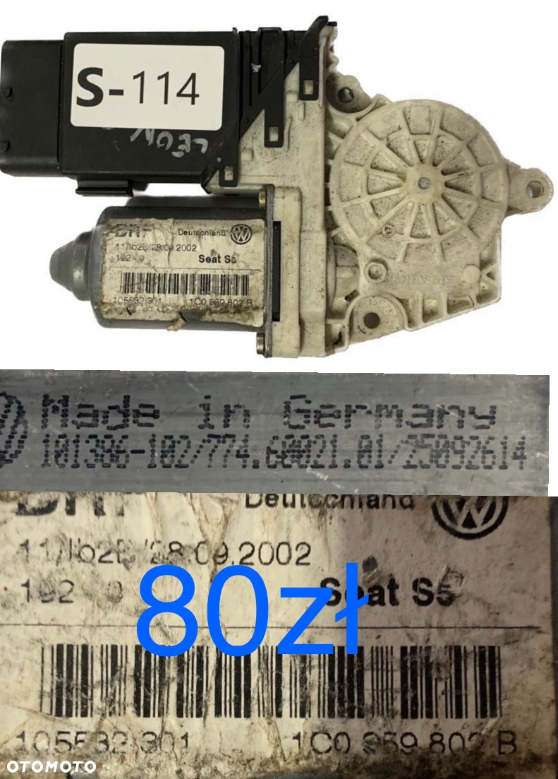 Silnik Silniczek Podnoszenia szyb szyby przód tył prawy lewy Audi Seat Skoda Volkswagen 6Q1959801A 1K0959701P 1K0959793L 1K0959792D 1T0959702A 5P0837401C 1K0959793D 5P0837401A 1J1959802B 1J1959802D 1J0959802F 101431-202 1J0959802C 1C0959802B 5P0837402 1K0959793D 1K0959792G 5P0837402H 1T0959702B 6Q0959812A 6L1959801 1K0959703E 1K0959701AC 1K5837401AM 1K0959704M 1K0959703E 4F0959801A - 11