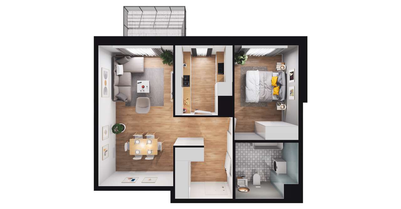 2-pokojowe mieszkanie 52m2 + balkon