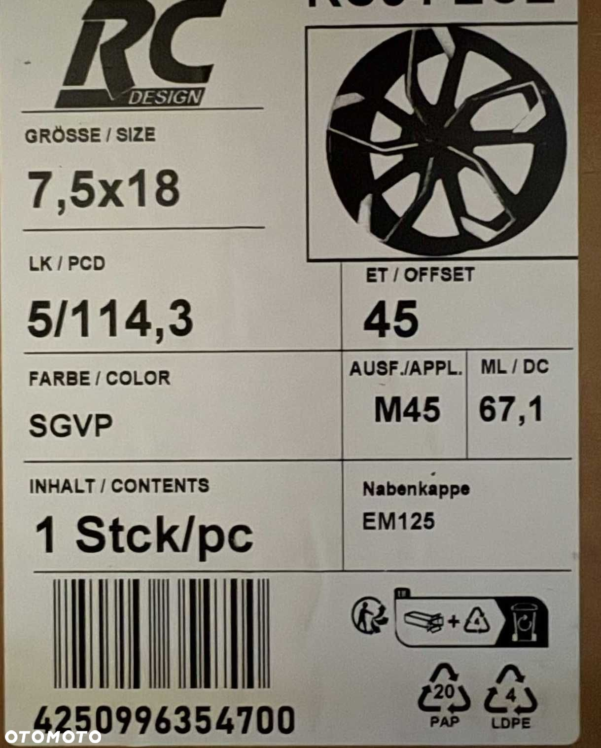 Alufelgi 5x114,3 r18 NOWE! Honda Accord Civic CH-R HR-V CR-V FR-V 209# - 7