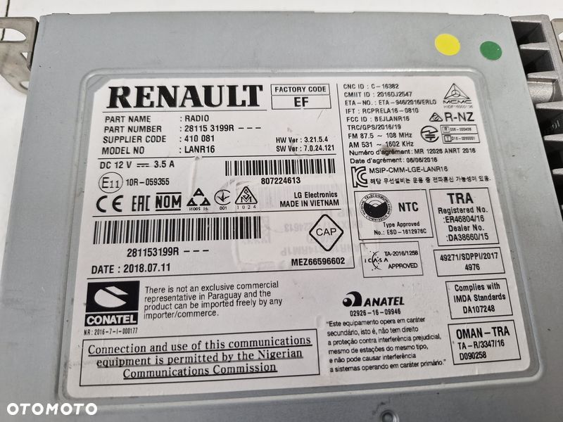 RENAULT KADJAR RADIO NAWIGACJA GPS 281153199R - 4
