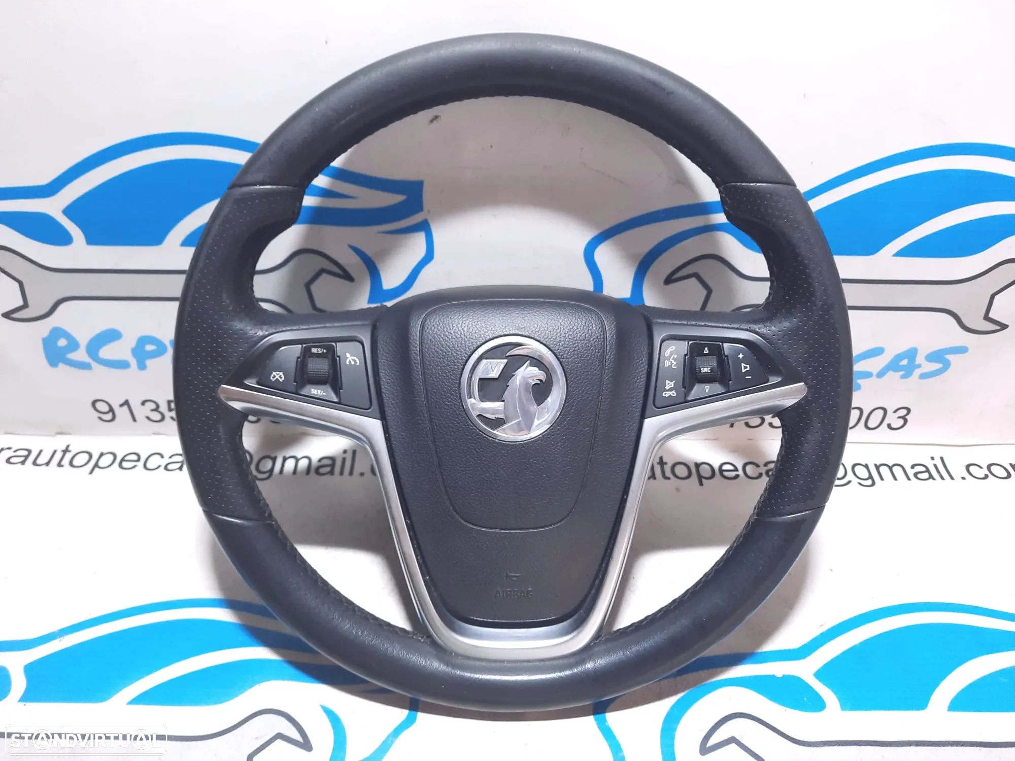 VOLANTE GUIADOR COMPLETO OPEL ASTRA J P10 SRI 13306885 INSIGNIA A PELE PERFURADA COMANDOS MULTIFUNÇÕES AIRBAG - 1