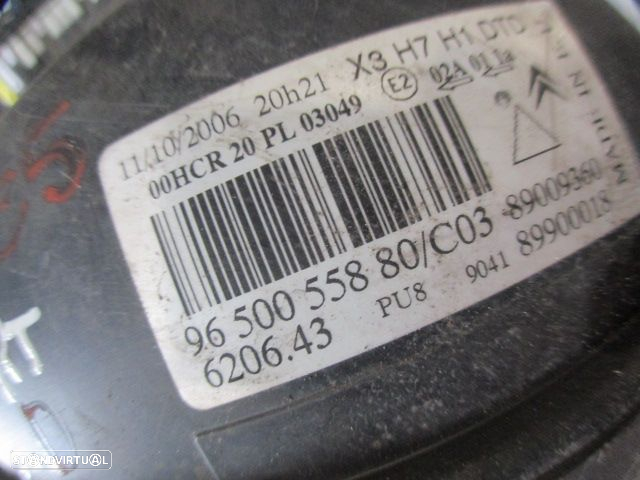 Farol 9650055880 CITROEN C5 2005 1.6HDI 110CV 5P BEGE DRT H7 + H1 ORIGINAL Danificado - 4