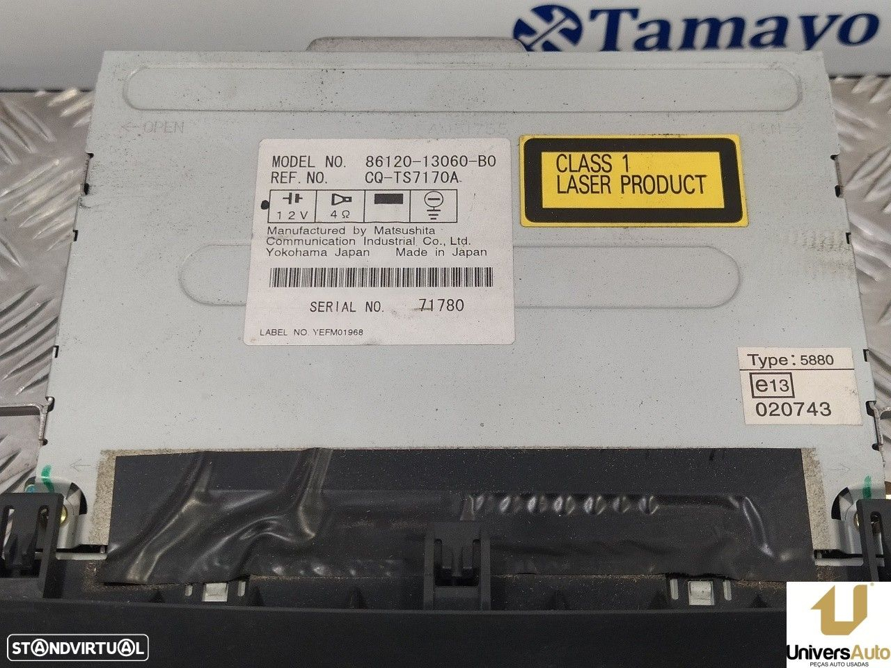 SISTEMA AUDIO / RADIO CD TOYOTA COROLLA VERSO 2003 -8612013060BO - 8