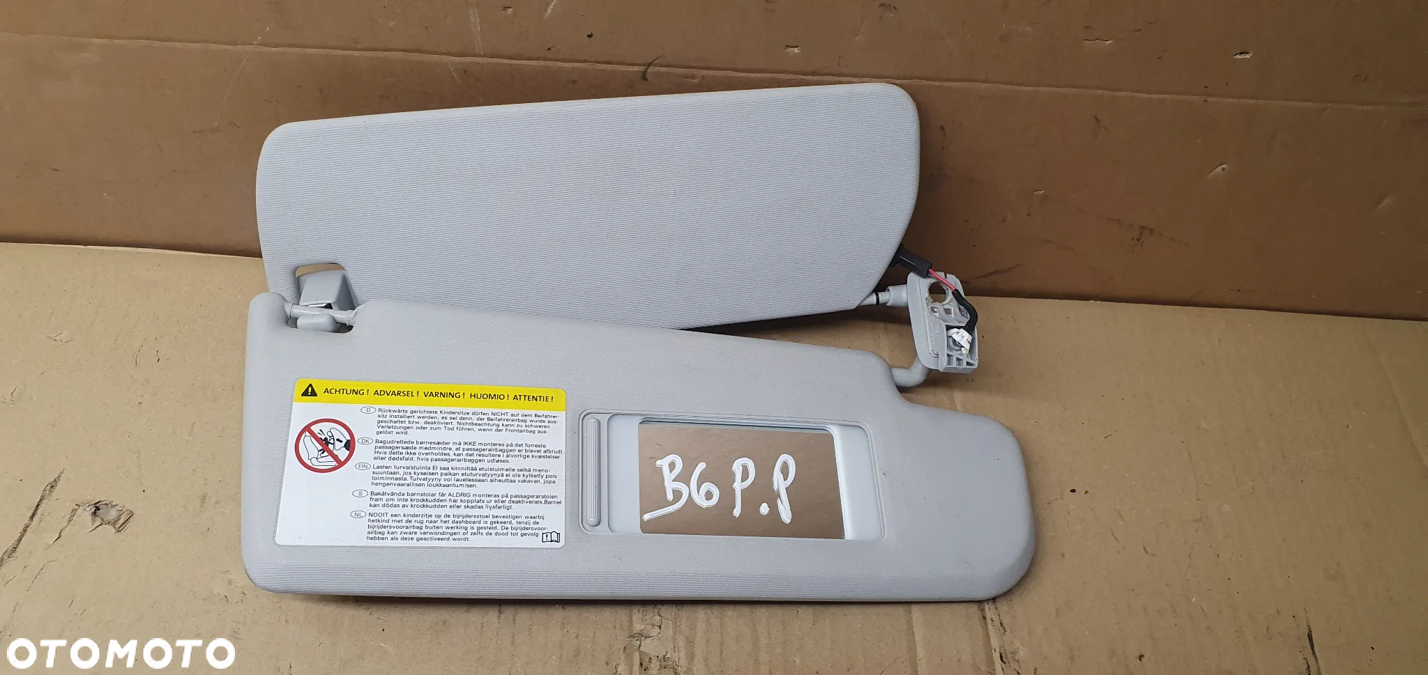 Osłona przeciwsłoneczna prawa pasażera podwójna VW Passat B6 3C0857552Q - 3