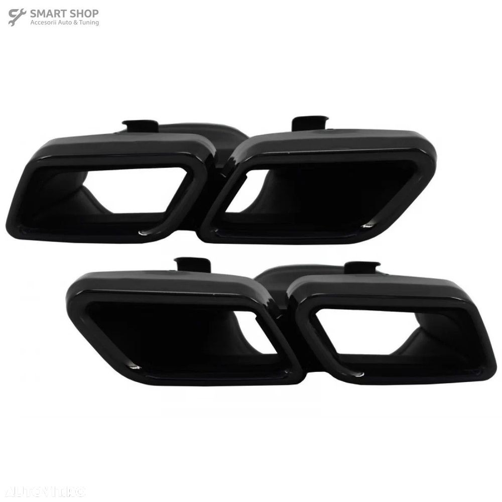 Difuzor Bara Spate cu Ornamente tobe Negre Mercedes C-Class W205 S205 - 6