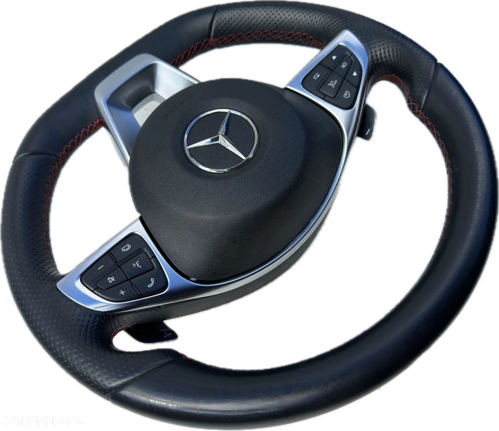 KIEROWNICA AMG SKORA CZERWONA NIC PODUSZKA AIRBAG KOMPLET MERCEDES C W205 GLC W253 ORYGINAL DEMONTAZ - 18