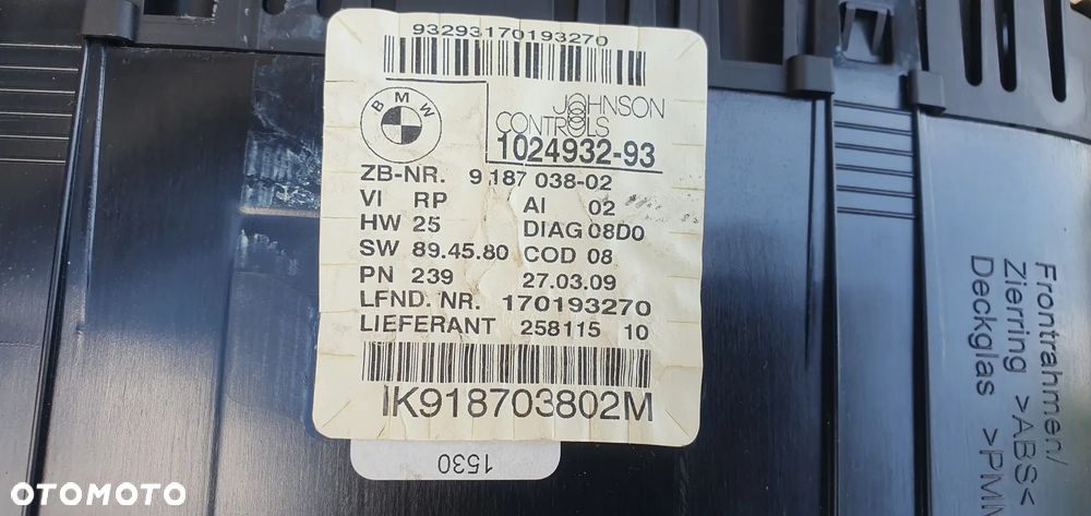 Licznik zegary BMW 1 E81 E87 2.0i 1024932 9220941 - 7