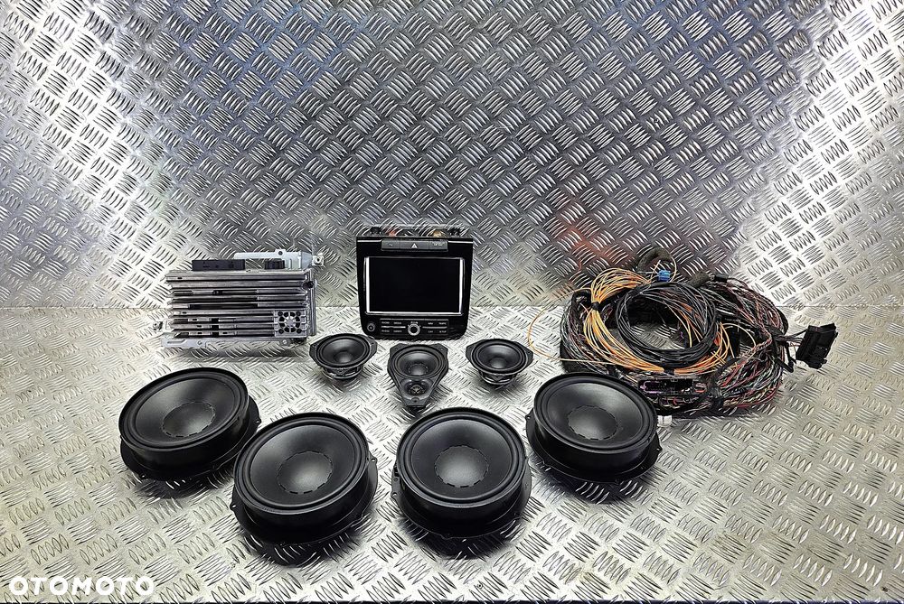 VW TOUAREG II 7P 10-18R ZESTAW WIAZKA WZMACNIACZ GLOSNIK DYNAUDIO ORYGINALNY - 1