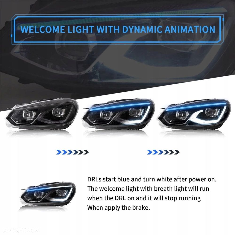Reflektory Lampy kpl Vland Led Tuning VIII 8-look VW Golf VI 6 5k0 08-16 - 5