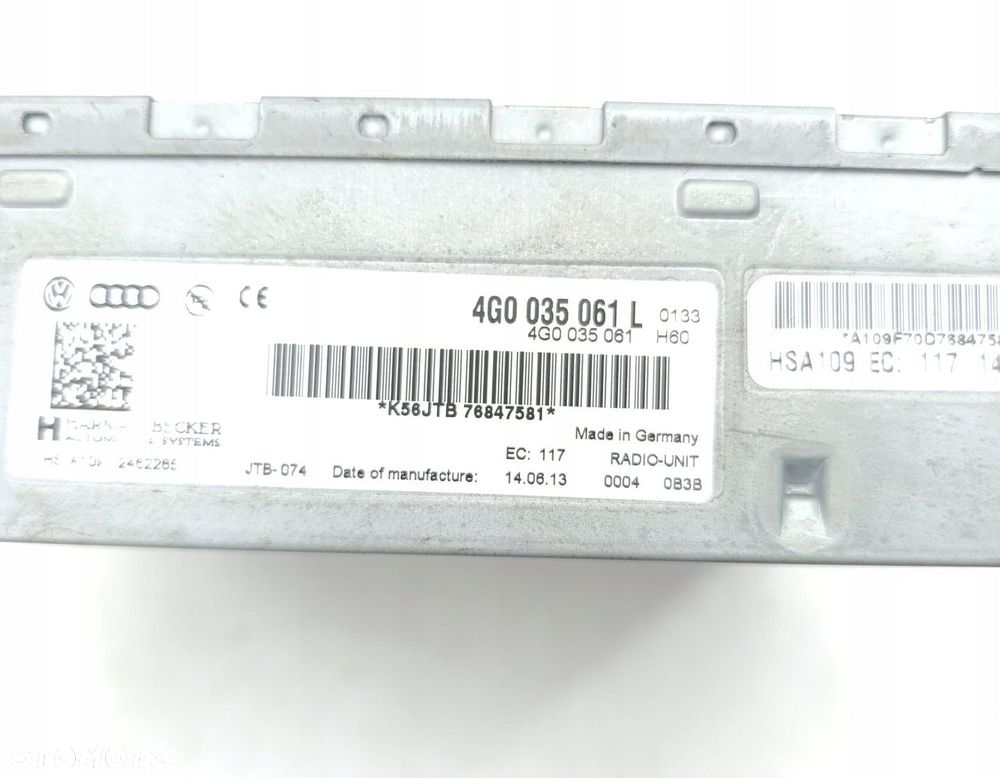 TUNER AUDIO STEROWNIK RADI AUDI A6 C7 3.0 TDI 4H0616013 - 3