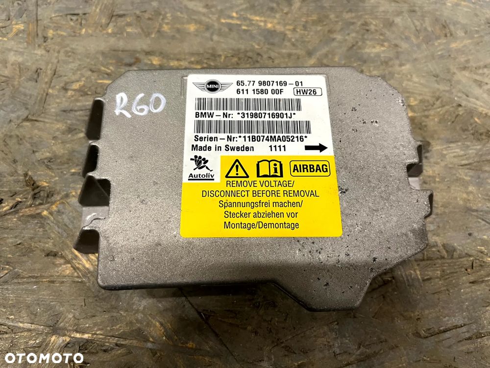 MINI COUNTRYMAN R60 CLUBMAN R61 MODUŁ SENSOR AIRBAG 9807169 - 1
