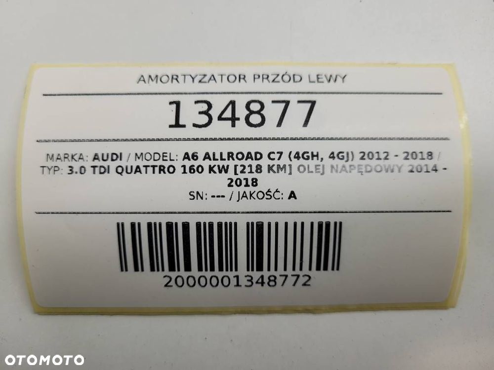 AMORTYZATOR PRZÓD LEWY PNEUMATYCZNY AUDI A6 C7 ALLROAD 4G0616039AM - 8