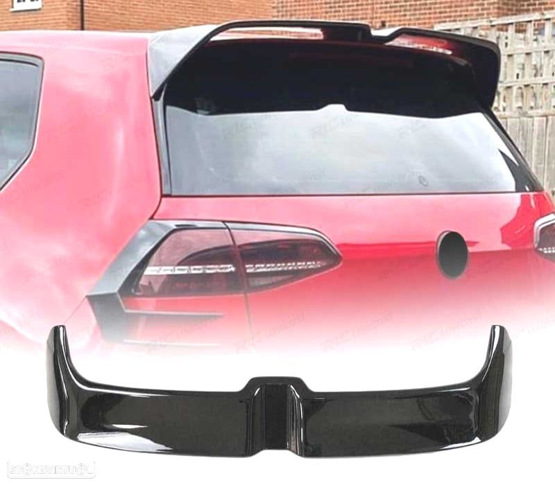 AILERON SPOILER VOLKSWAGEN VW GOLF 7 7.5 GTI R GTD 12-20 LOOK OETTINGER PRETO BRILHANTE - 1