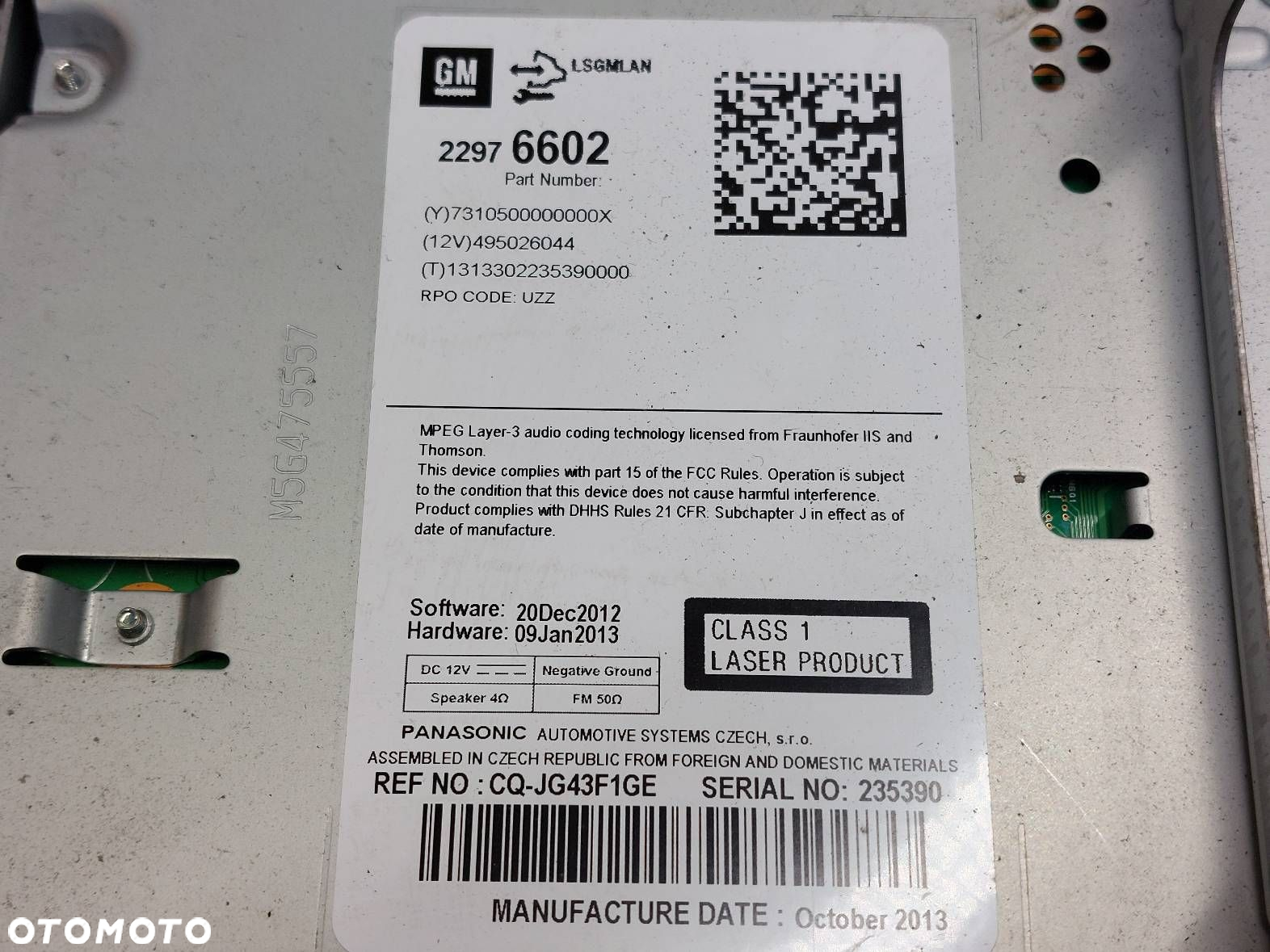 RADIO ODTWARZACZ + PANEL NAWIEWU + WYŚWIETLACZ OPEL ASTRA J 13435144 - 8