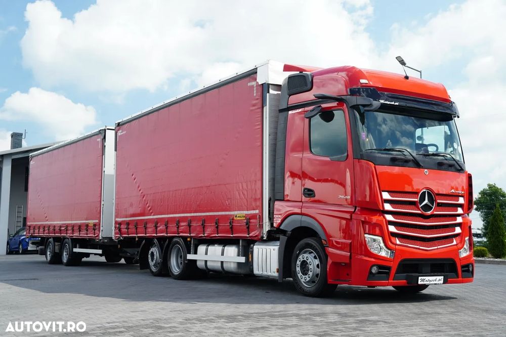 Mercedes-Benz ACTROS 2545 / TANDEM COMBINAT 120 M3 / TRANSIT / CORTINĂ - 7,4 M / BIG SPACE / WIELTON - 2