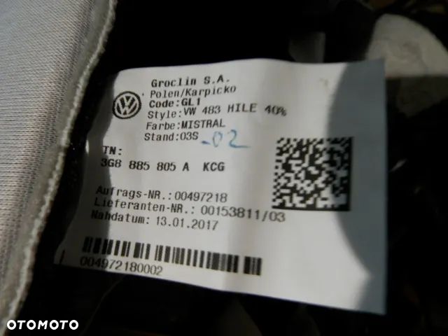 FOTEL FOTELE SIEDZISKO TYLNEJ KANAPY POSZYCIE TAPICERKA SKORA ALCANTARA MISTRAL KCG VOLKSWAGEN ARTEON 3G8 ORYGINAŁ - 25