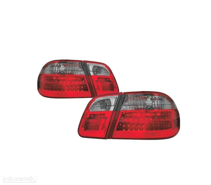 FAROLINS TRASEIROS LED PARA MERCEDES CLASSE E W210 95-02 VERMELHO ESCURECIDO - 1