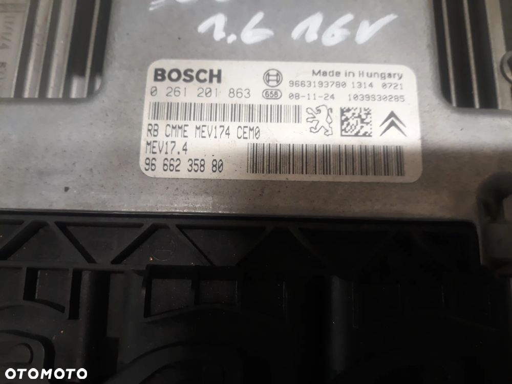 ZESTAW STARTOWY PEUGEOT 308 T7 1,6 16V  2009r STEROWNIK 0261201863  9666235880 - 3