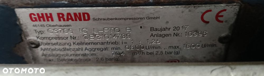 KOMPRESOR POMPY WYDMUCHU GHH RAND SILO 700 - 7