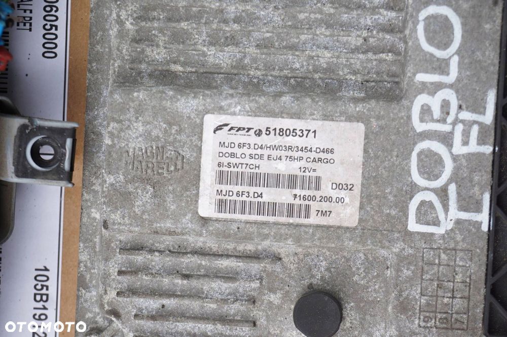 KOMPUTER STEROWNIK SILNIKA 51805371 FIAT DOBLO 1 I FL 1.3 M-JET - 2
