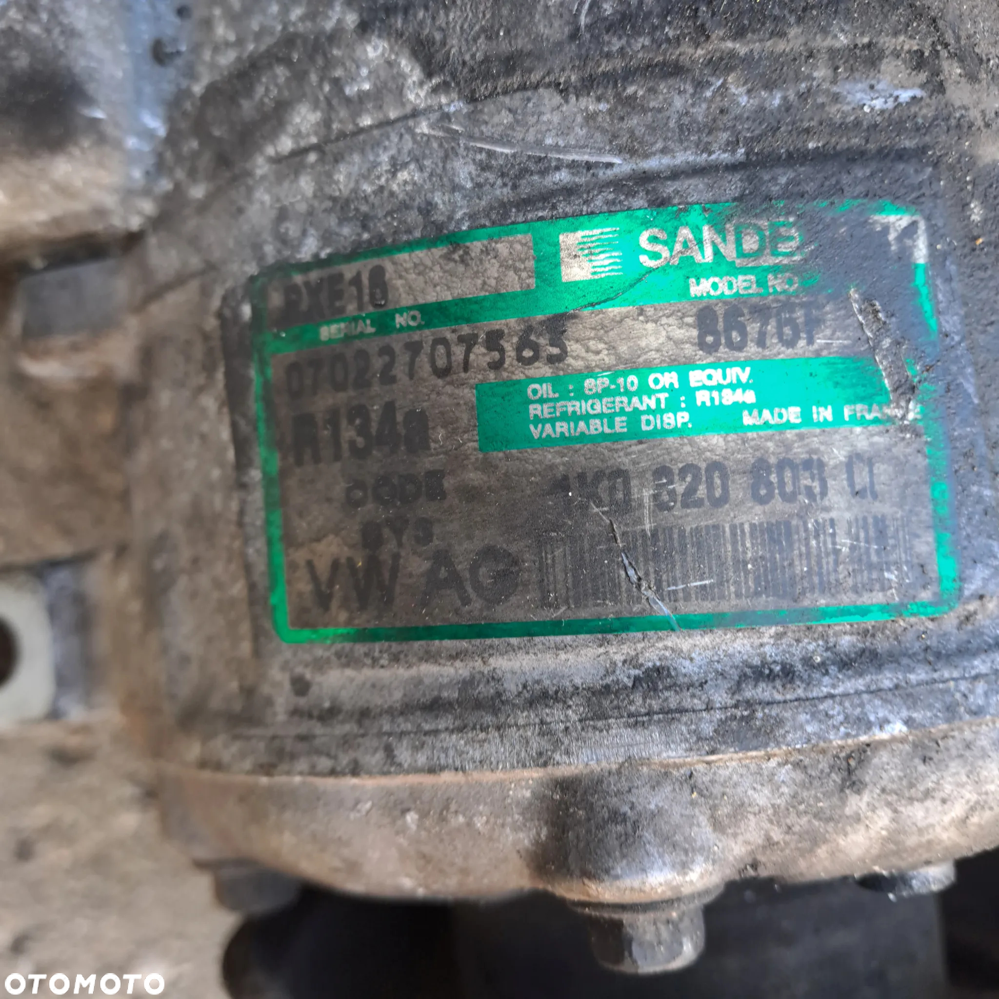Seat Altea 2.0 TDi kompresor klimatyzacji Sanden PXE16 8676F  1K0820803C - 8