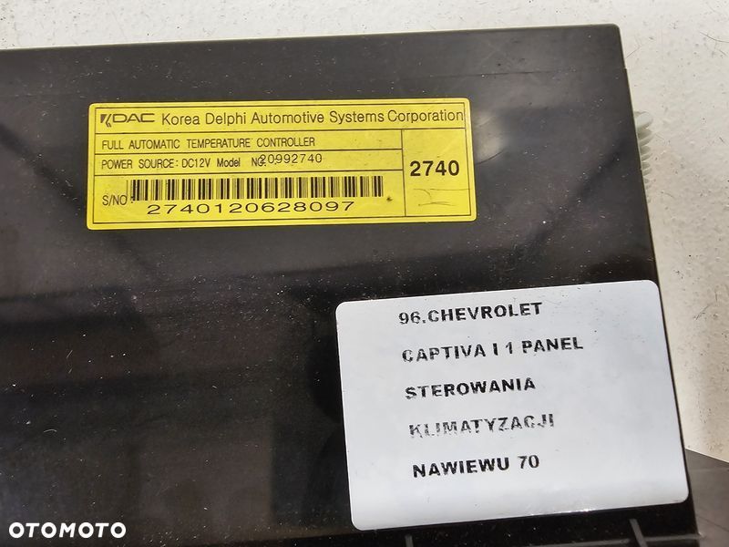 CHEVROLET CAPTIVA I 1 PANEL PRZEŁĄCZNIK KLIMATYZACJI NAWIEWU 20992740 - 8