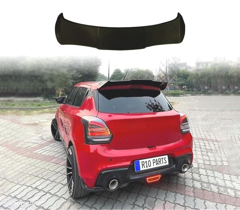 AILERON SUPERIOR SUZUKI SWIFT 17- LOOK BATMAN PRETO BRILHANTE - 1