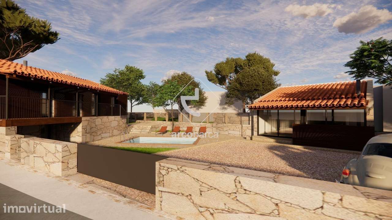 Projecto para reconstrução de duas construções com piscina, em Miranda - Grande imagem: 2/15