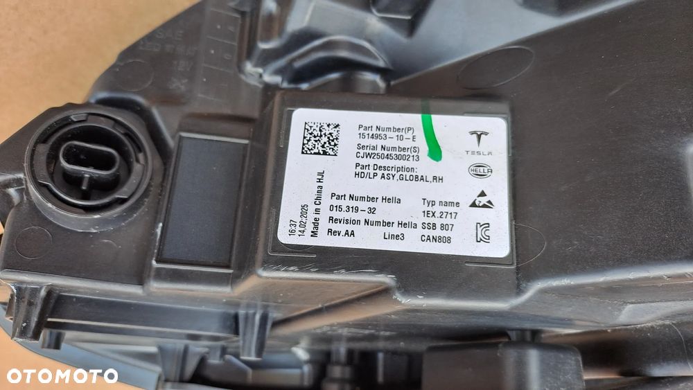 TESLA MODEL 3 LIFT PRAWA LAMPA PRAWY PRZÓD LED 1514953-10-E - 5