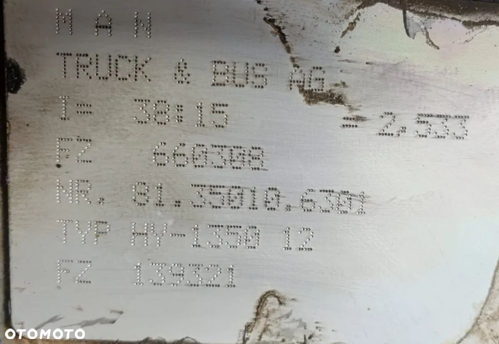 WKŁAD GŁÓWKA DYFER MOSTU MAN TGX  PRZEŁOŻENIE 2.533  81350106301 - 6