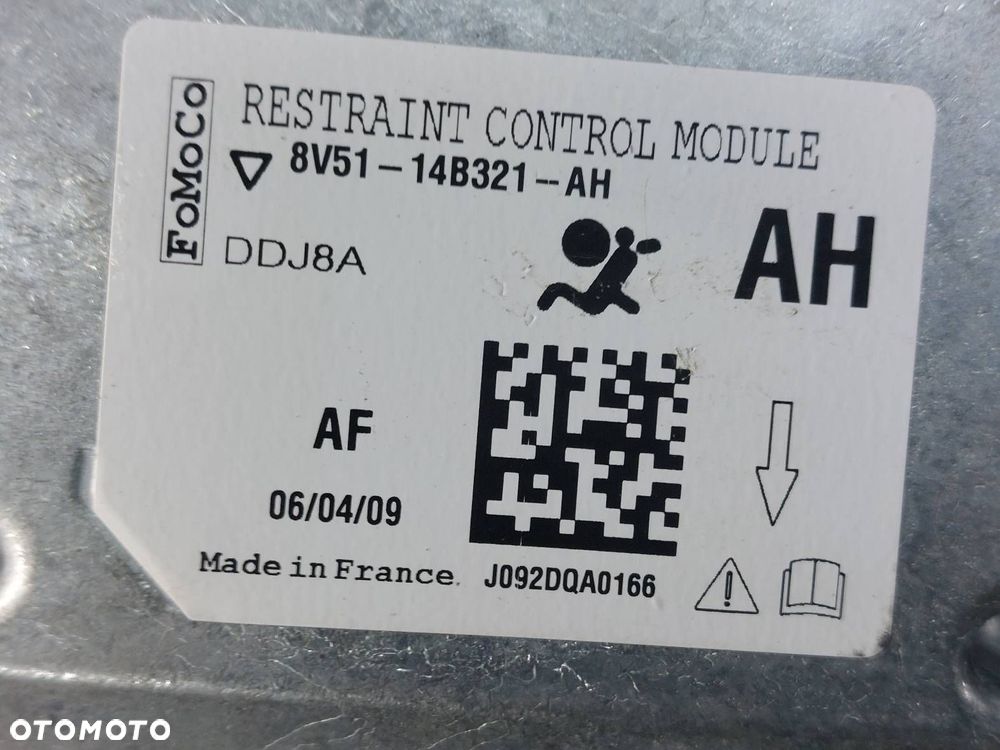 ZESTAW AIRBAG MODUŁ PODUSZKI PASY KOKPIT DESKA FORD FIESTA MK6 MK7 08-17 - 5
